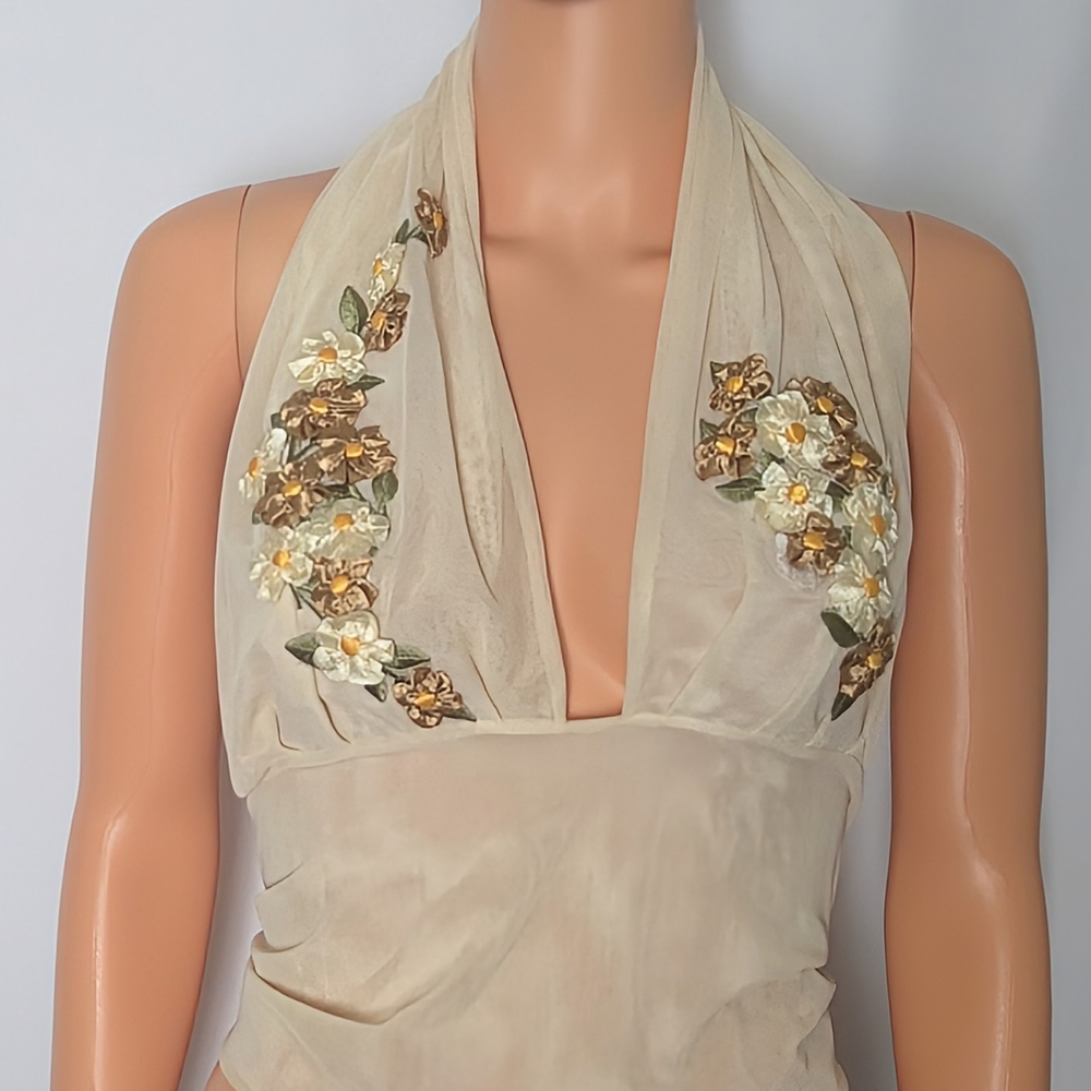 Ema Savahl Floral Halter Tie Back Top